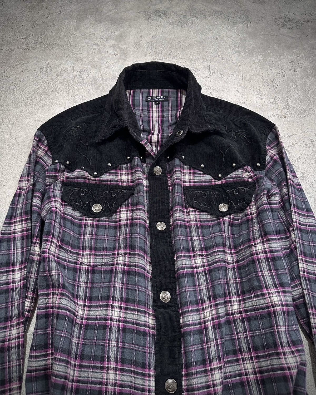 Japanese Brand Vkei In The Attic Studded Flannel Shirt - Image 2