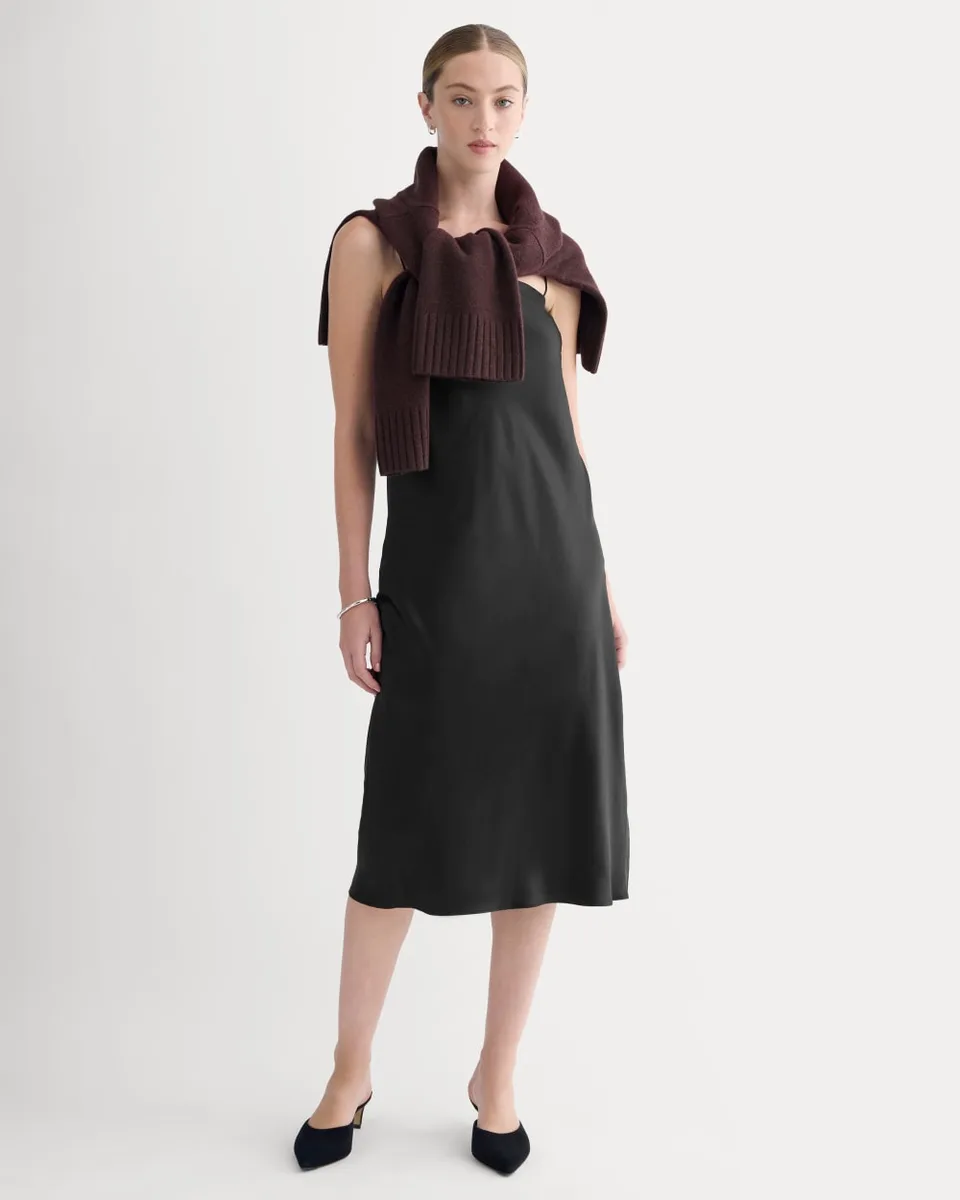 Slip Dress in Silk Charmeuse | Black