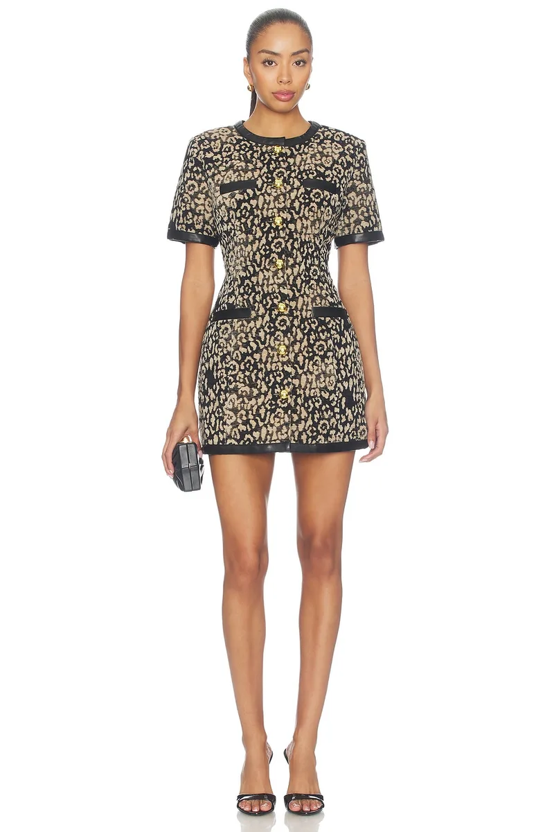 Maude Club Taylor Dress in Brown & Black