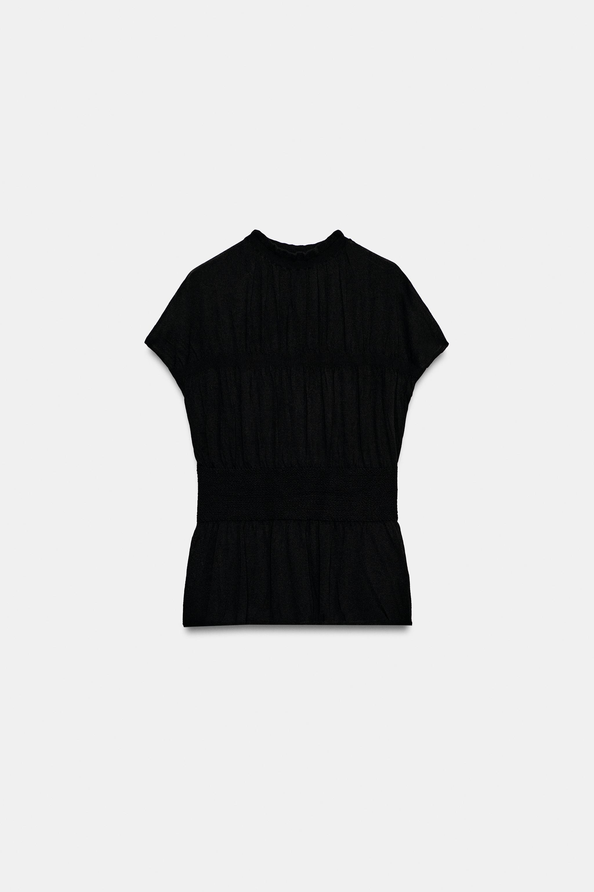 SMOCKED KNIT TOP
