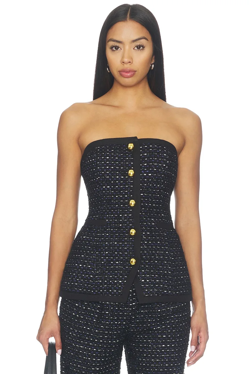 Maude Club Lisette Top in Black & Navy