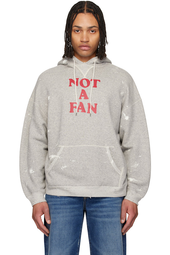 Gray 'Not A Fan' Oversized Hoodie