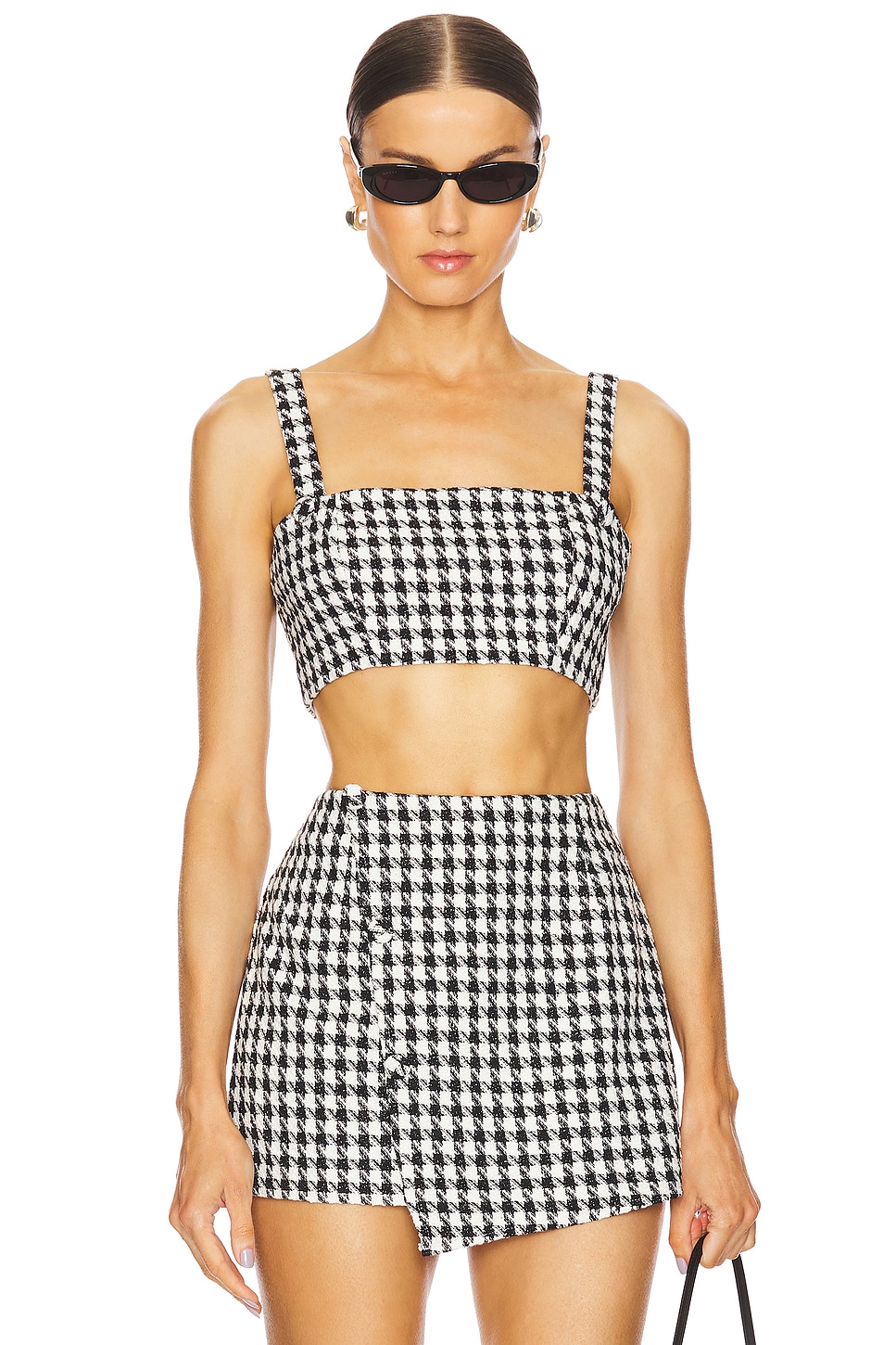 SNDYS x REVOLVE Tweed Top in Black & White
