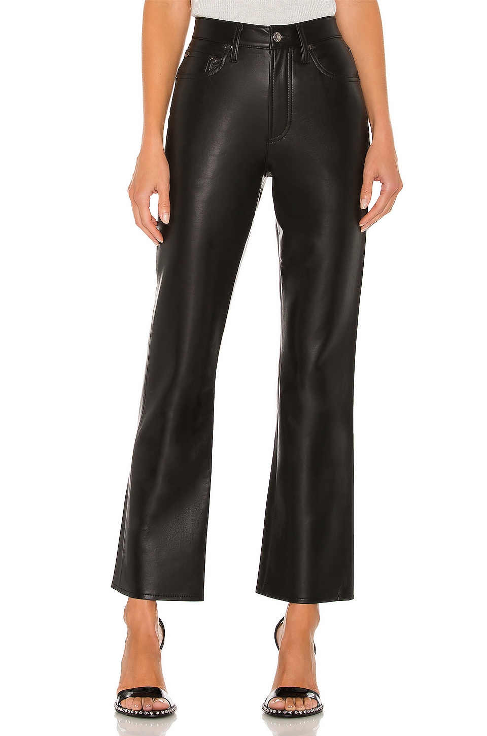 AGOLDE Recycled Leather Relaxed Boot Pant in Detox