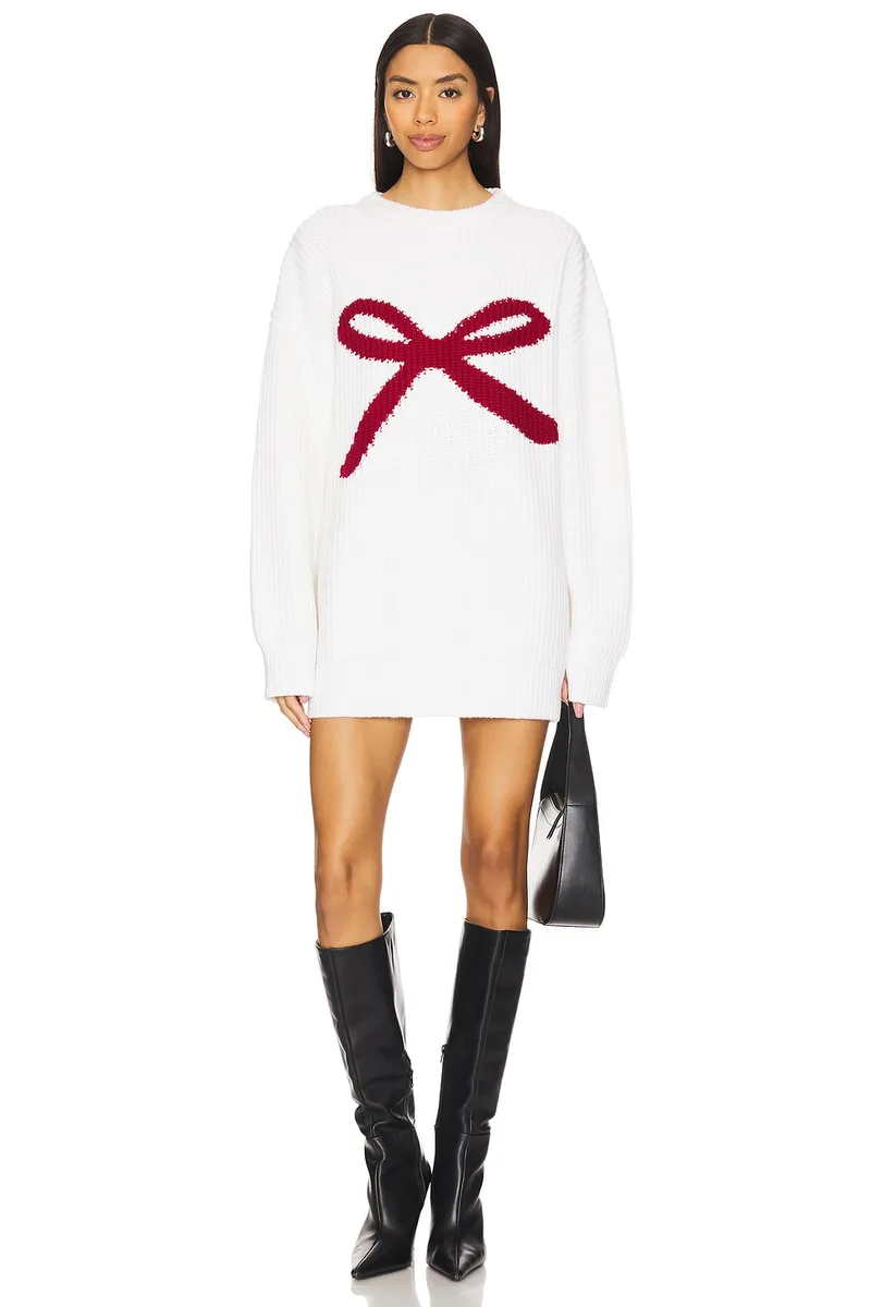 MAJORELLE Junia Sweater Dress in Ivory