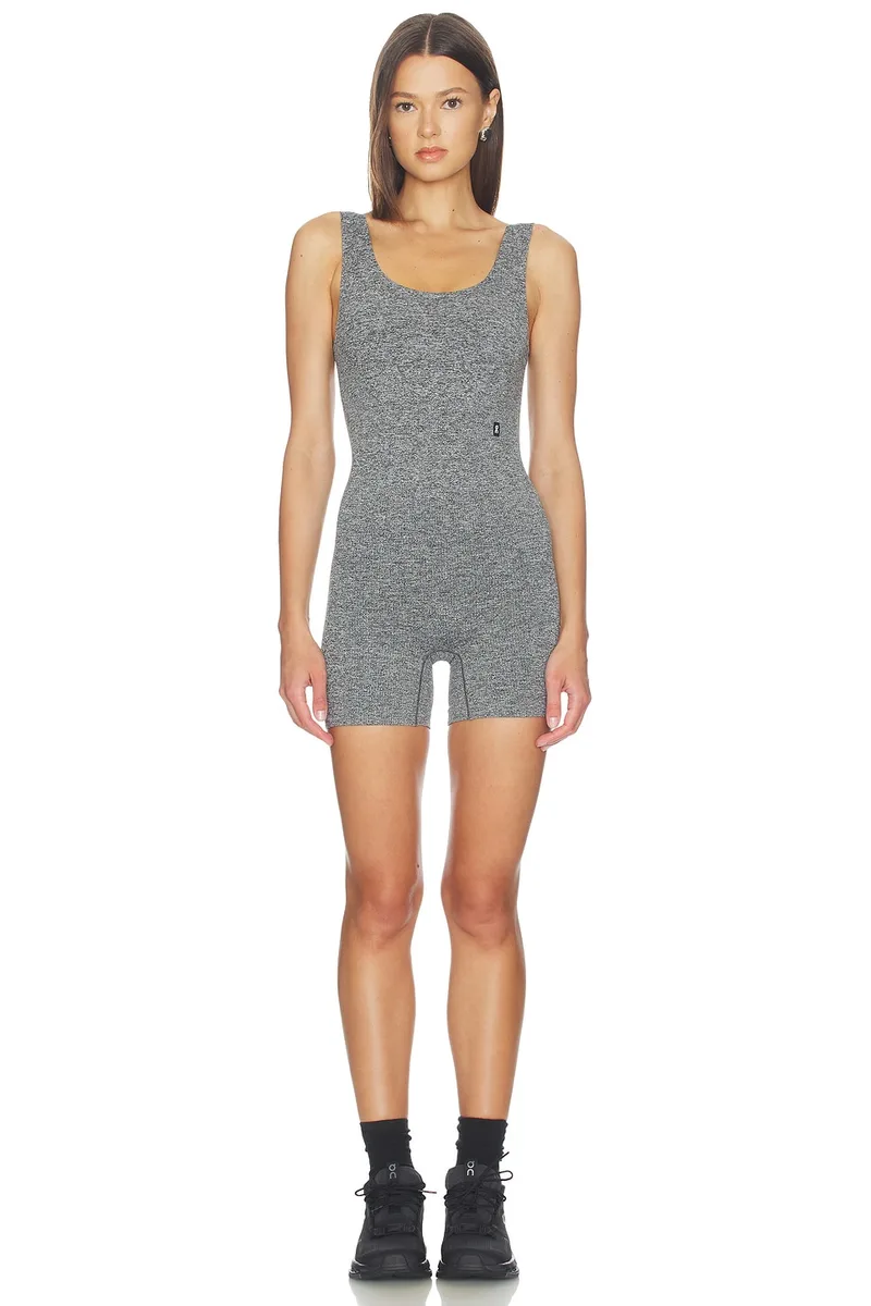 On Studio Knit Romper in Graphite Heather