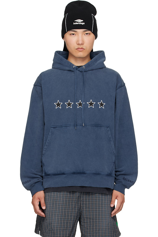 Navy Oversized 5-Star Hoodie