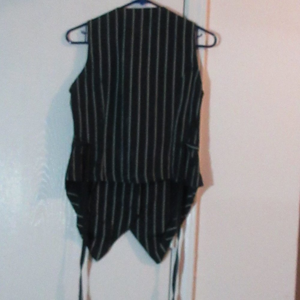 Dark Green Striped Vest MARNIE WEST Small - Image 3