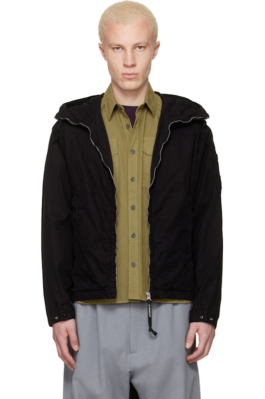 Black Micro-Reps Hooded Lens Jacket