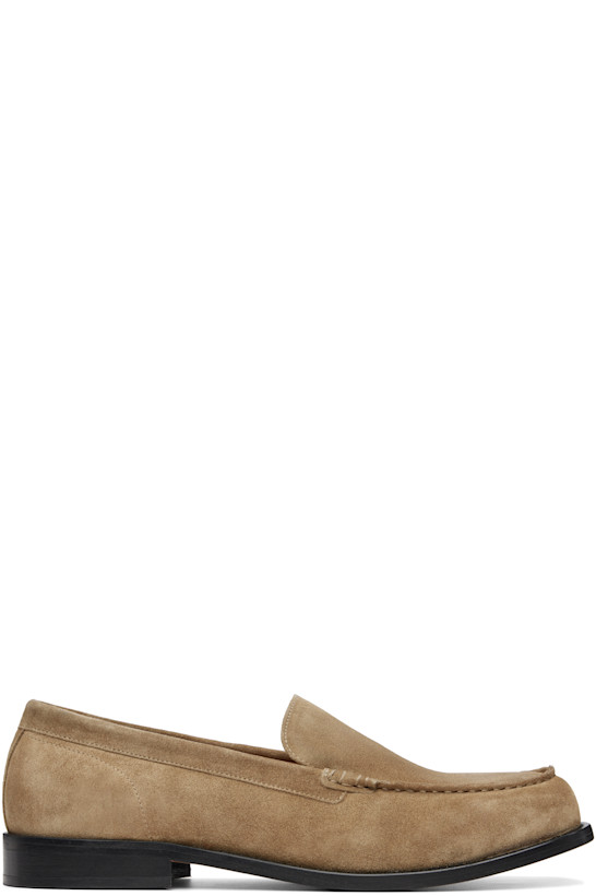 Beige Suede Loafers