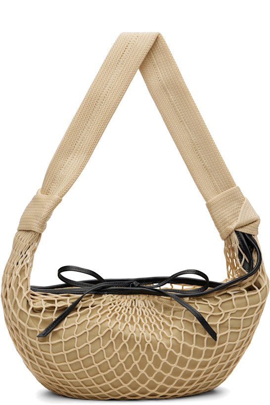 Beige Fortune Croissant Filt Bag