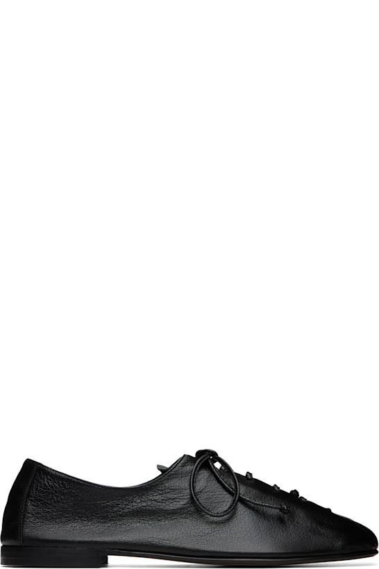 Black Plegada Supple Shiny Loafers