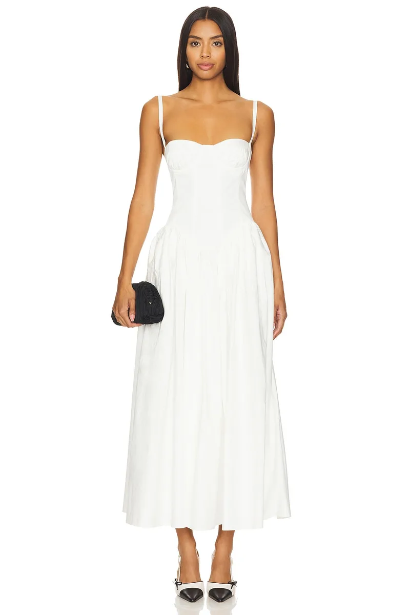 Tularosa Emma Midi Dress in White