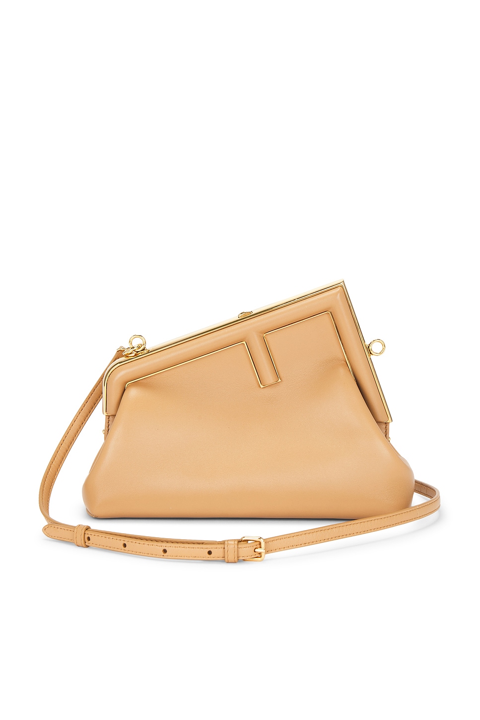 FWRD Renew Fendi First Shoulder Bag in Nude