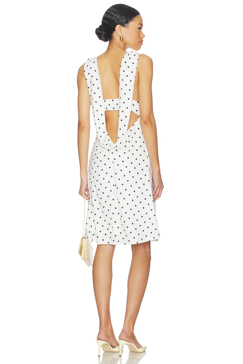 Geel x REVOLVE Sabrina Dress in White Polka Dot