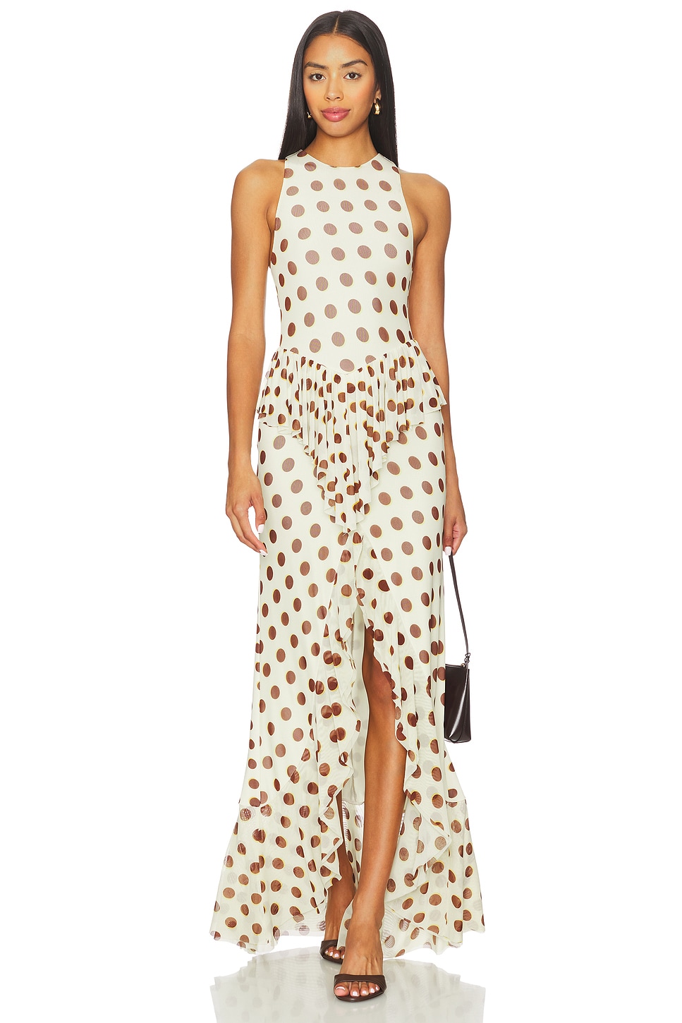 AFRM VESTIDO BOVINA in Gold Halo Dot