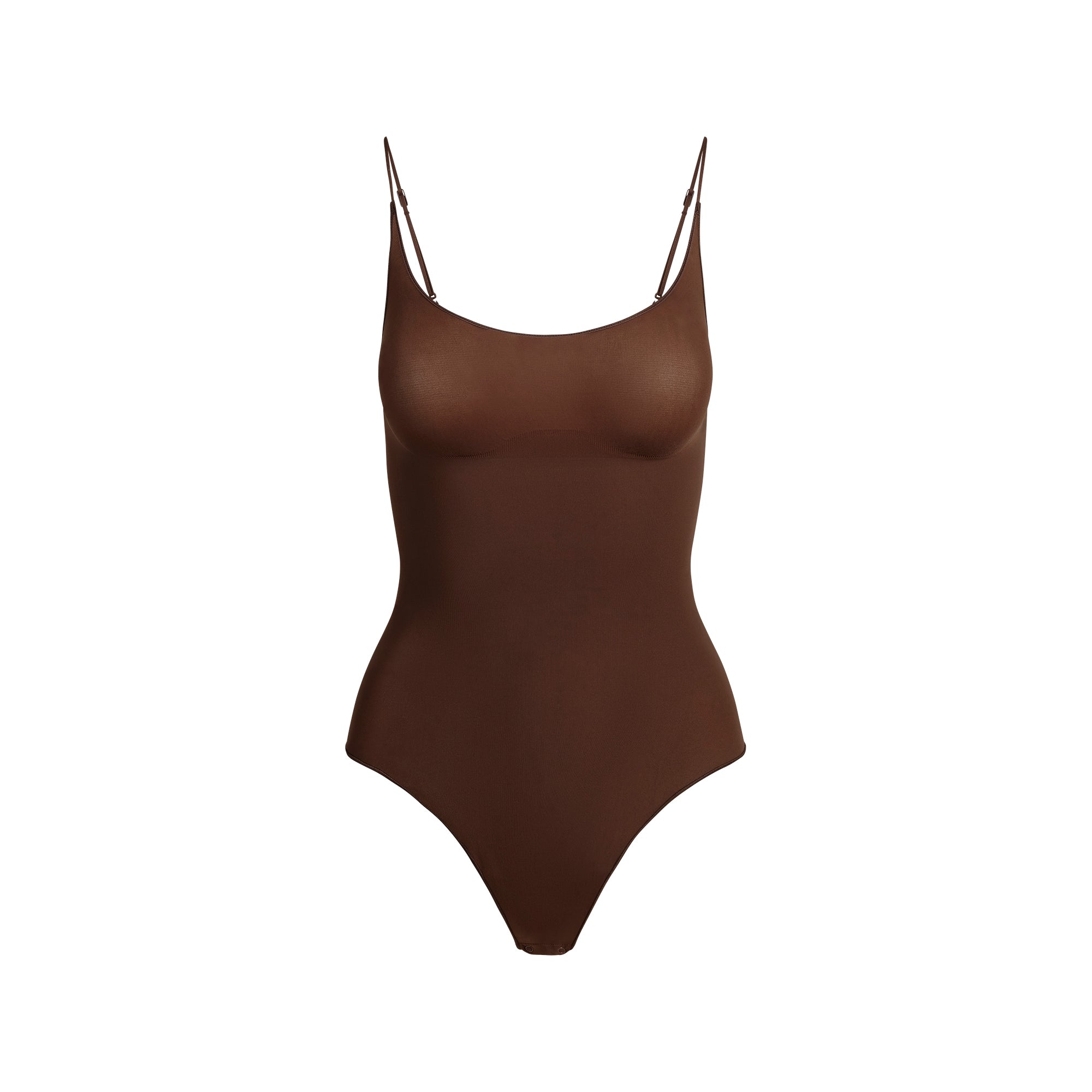 SHEER SEAMLESS THONG BODYSUIT | COCOA