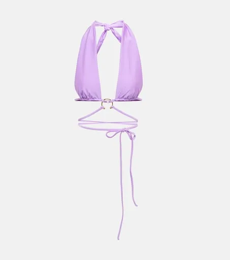 Pierced wrap bikini top