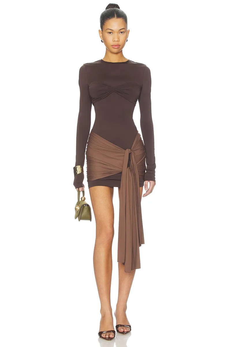 LIONESS Midnight Mini Dress in Chocolate