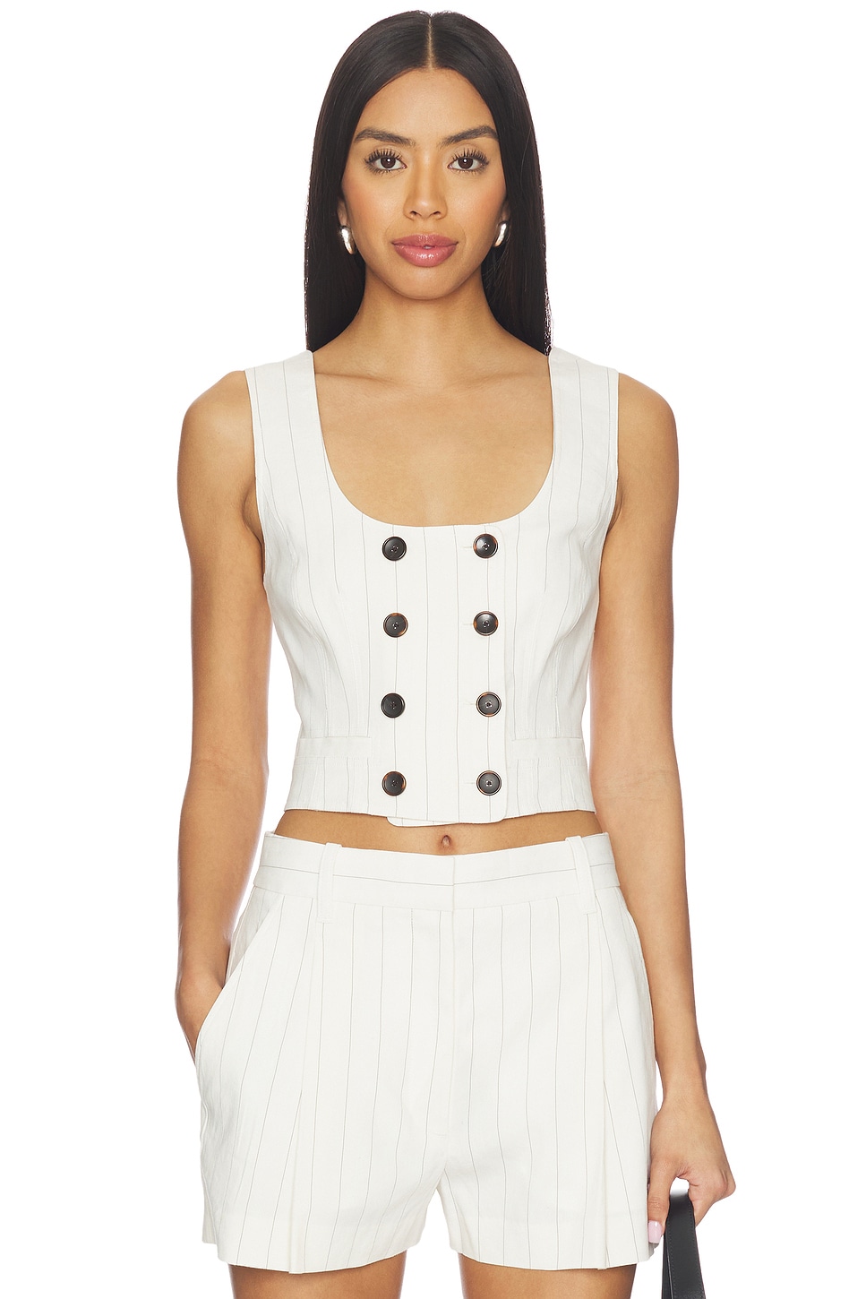A.L.C. Darcy Top in Pearl & Brown