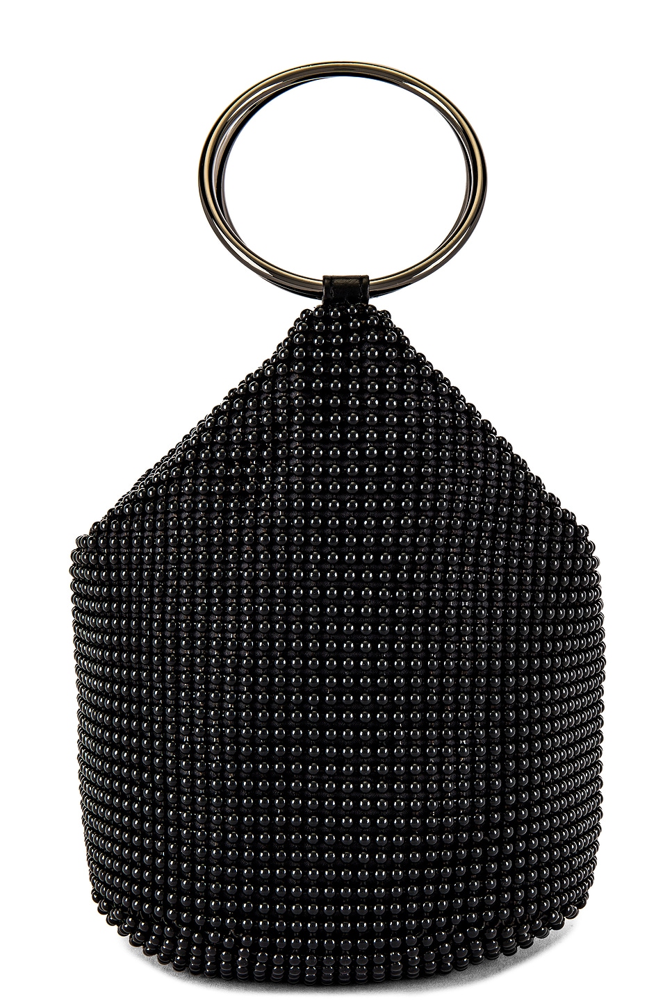 olga berg Bianca Ball Mesh Handle Bag in Black