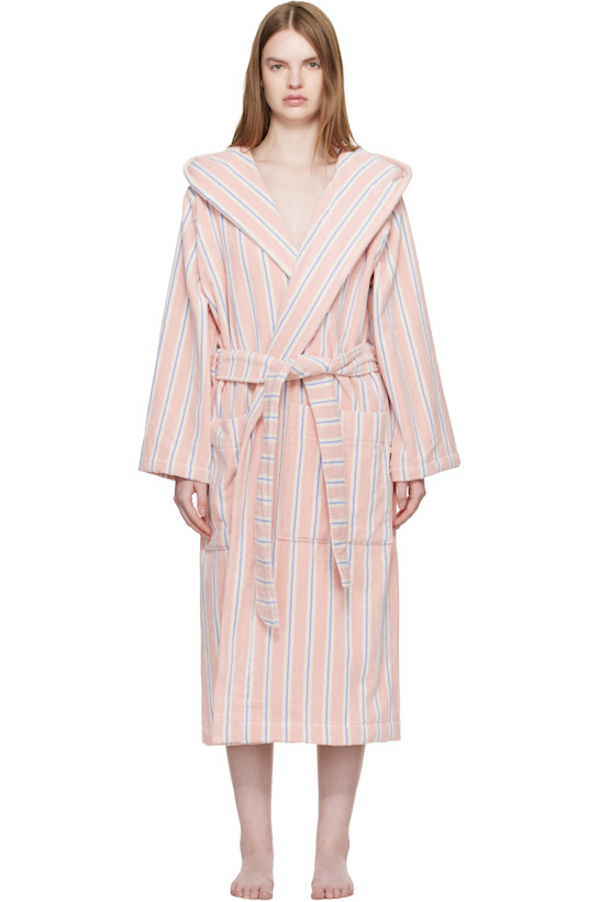 Pink Terry Hooded Bathrobe