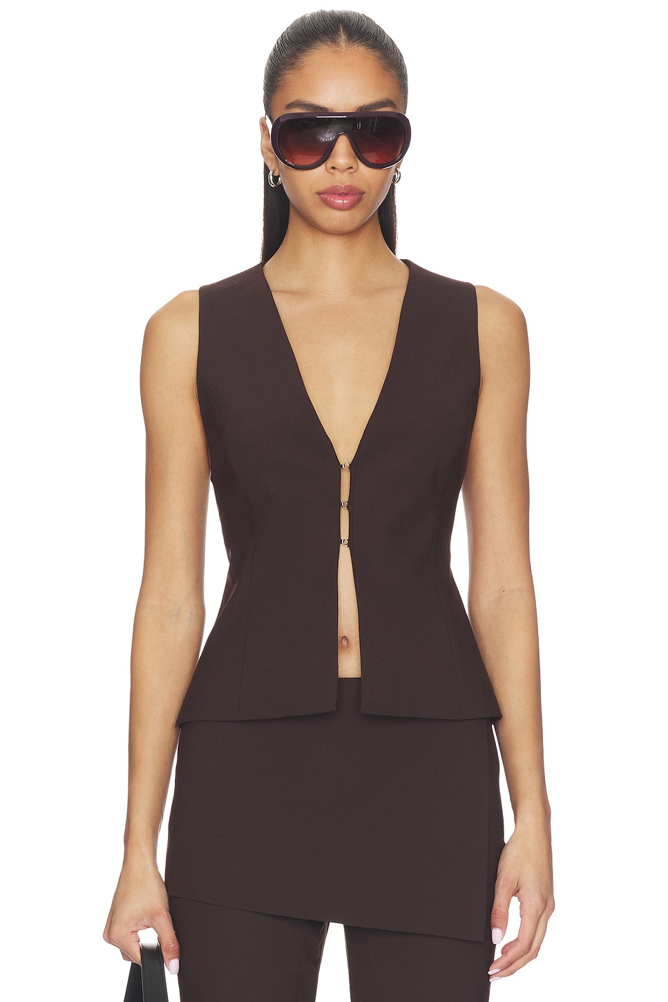 EAVES Jade Vest Top in Espresso