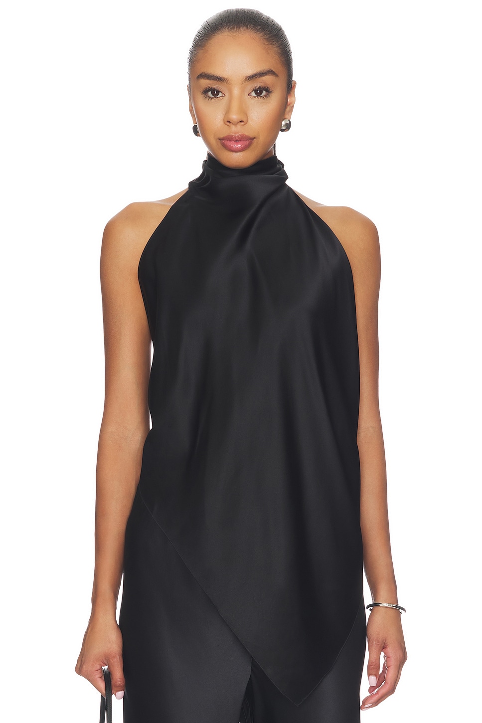 Helmut Lang Tie Scarf Top in Black