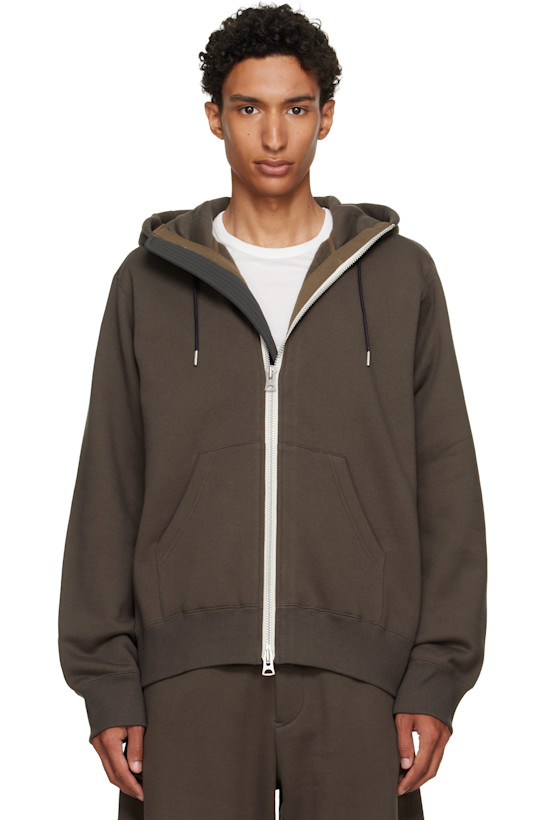 Khaki Cotton Jersey Hoodie