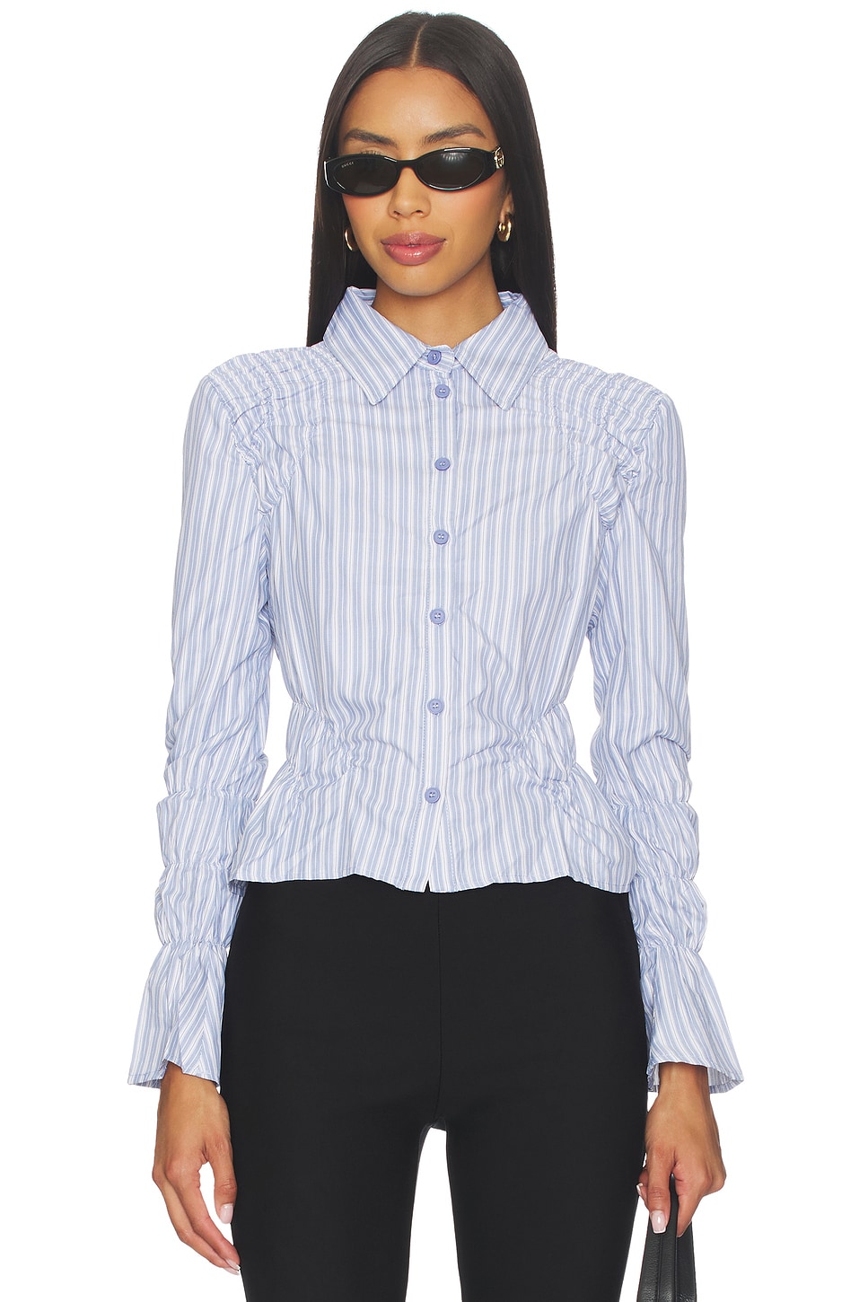 LIONESS Manor Shirt in Blue Stripe