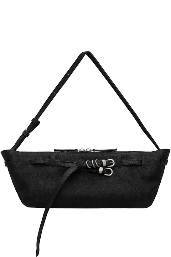 Black Leather 'Grandma' Used Sling Bag