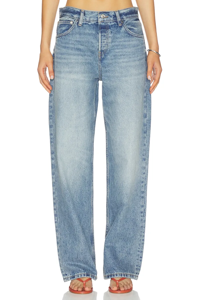 EB Denim Mid Rise Baggy Jeans in Luca