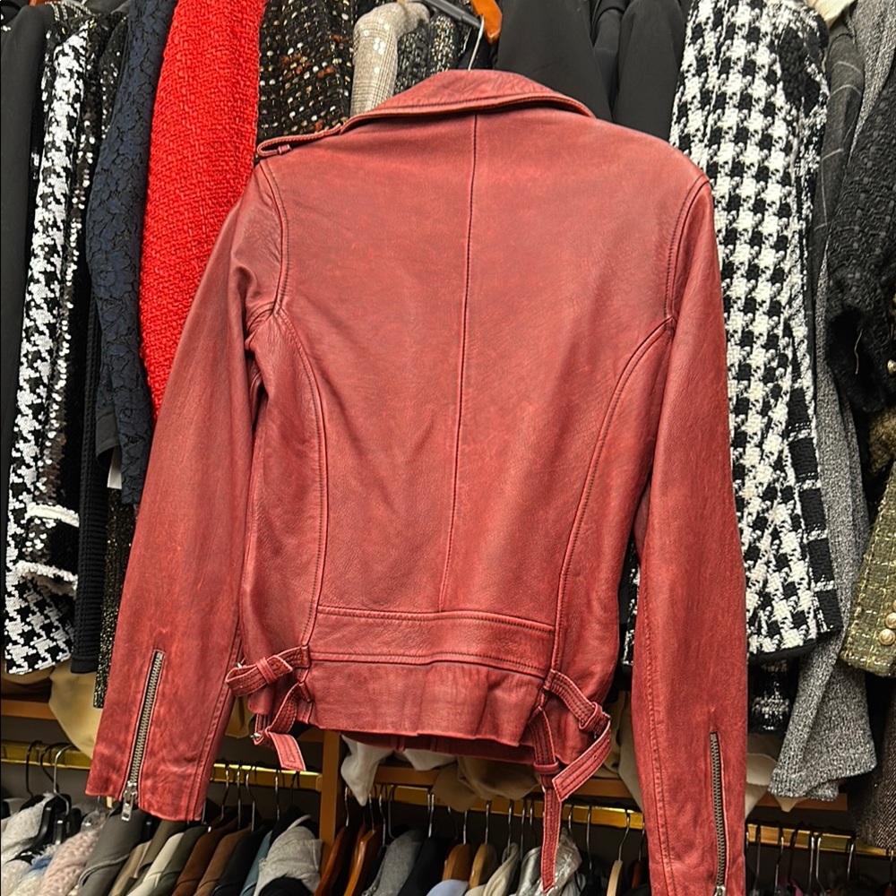 IRO Women's Red Leather Jacket - Image 5