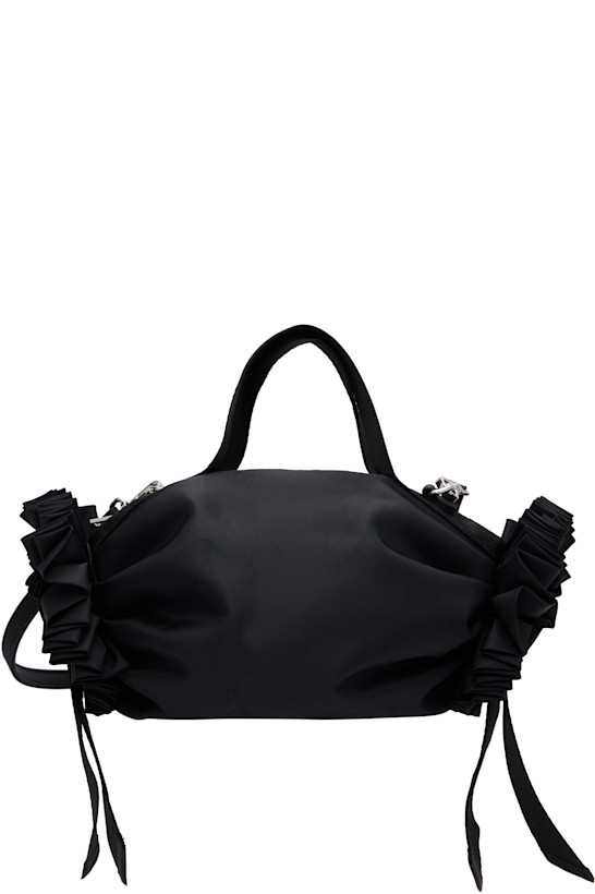 Black Mini Double Ribbon Rosette Bag