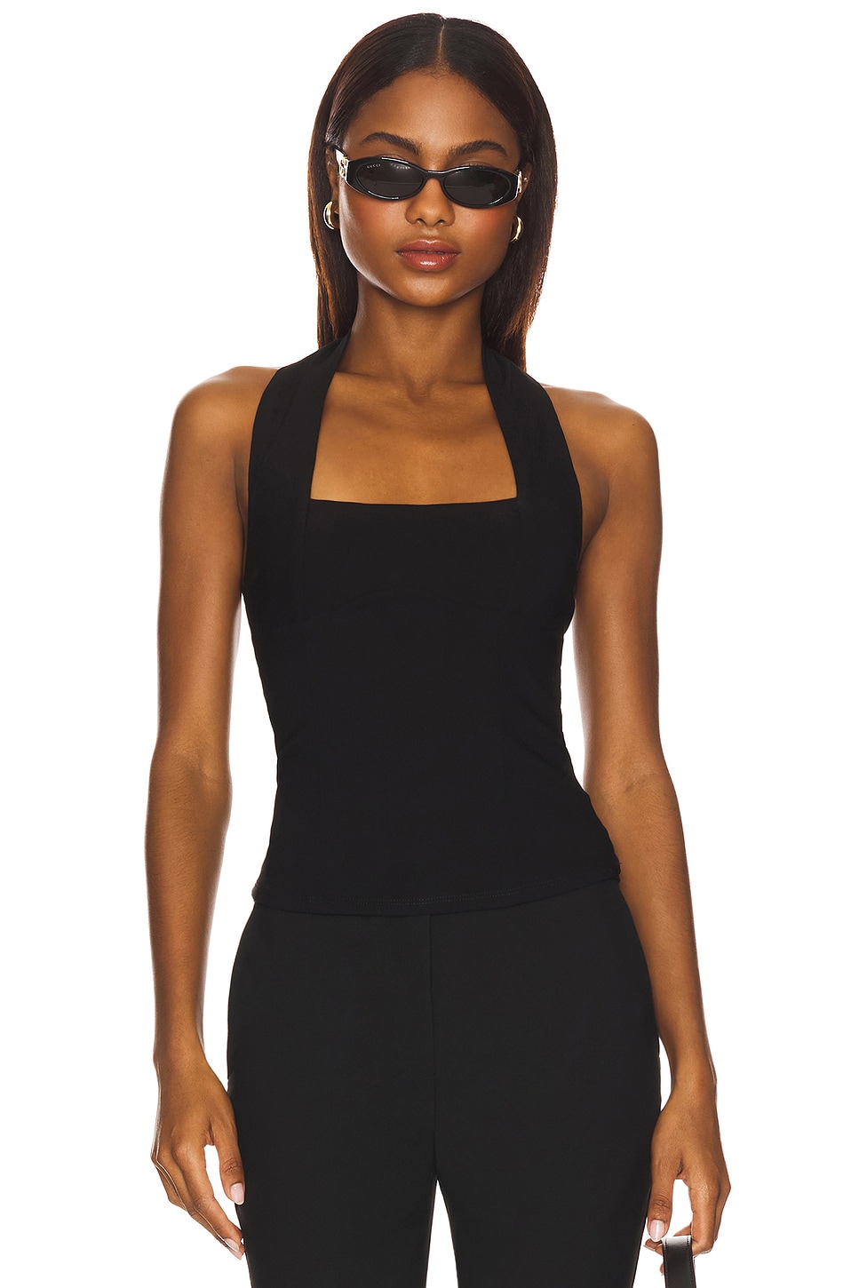 LIONESS Dollhouse Halter Top in Onyx