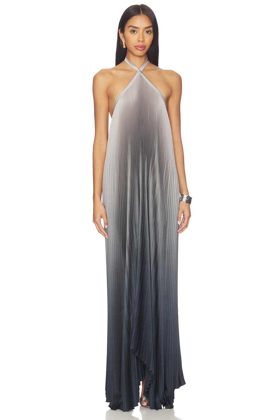 L'IDEE Deesse Gown in Smoke Ombre