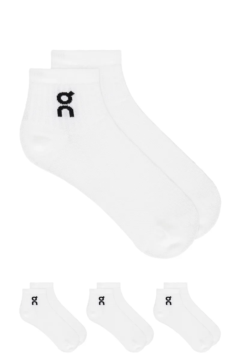 On Logo Sock Mid 3 Pack in White