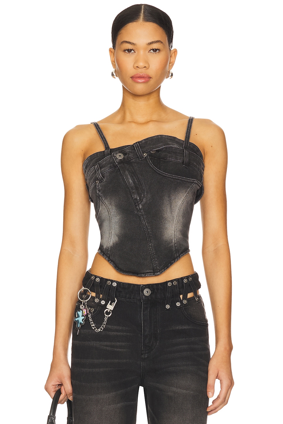 MARRKNULL CAMISETA SIN MANGAS CRUZADA in Black