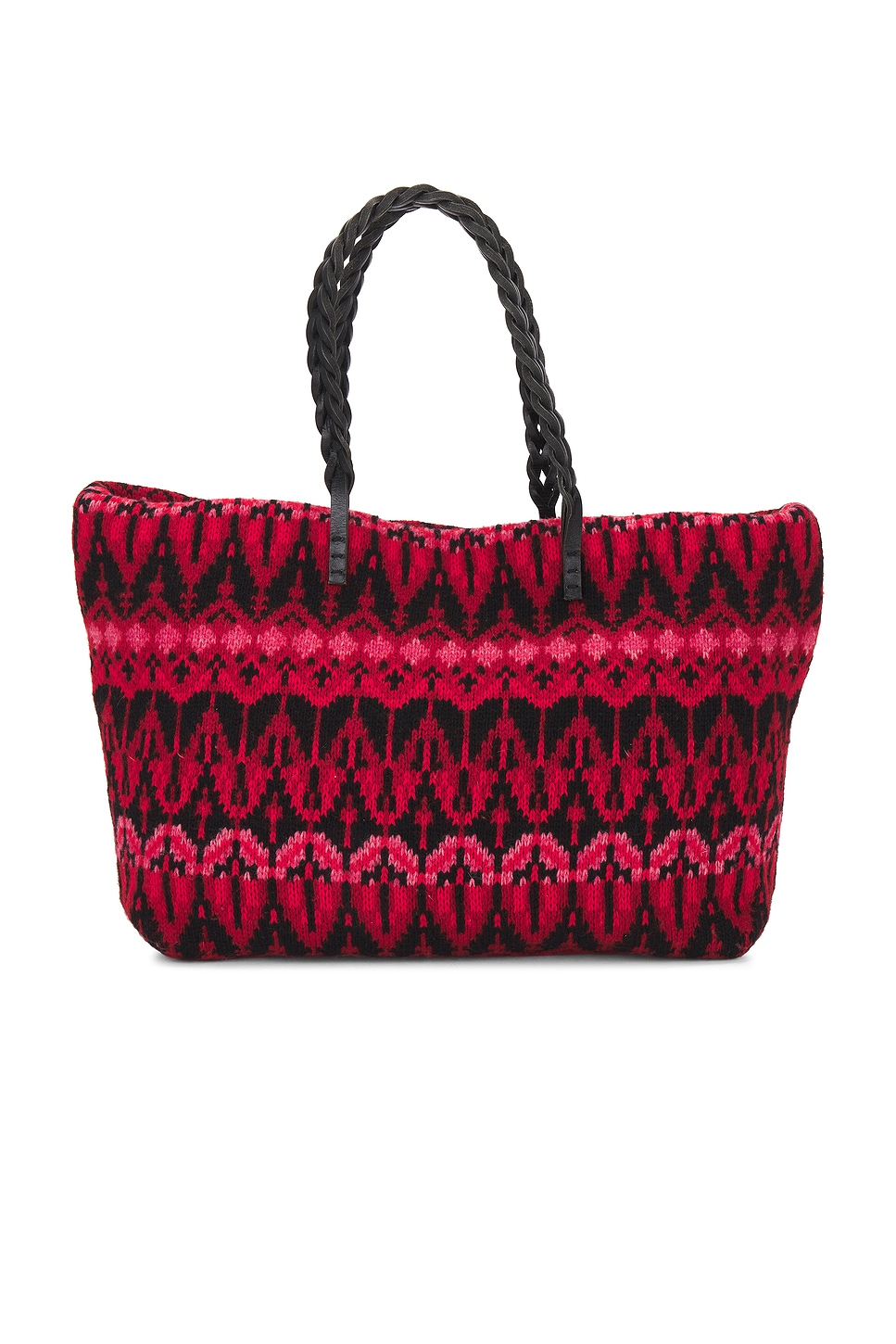 FWRD Renew Fendi Wool Tote Bag in Red