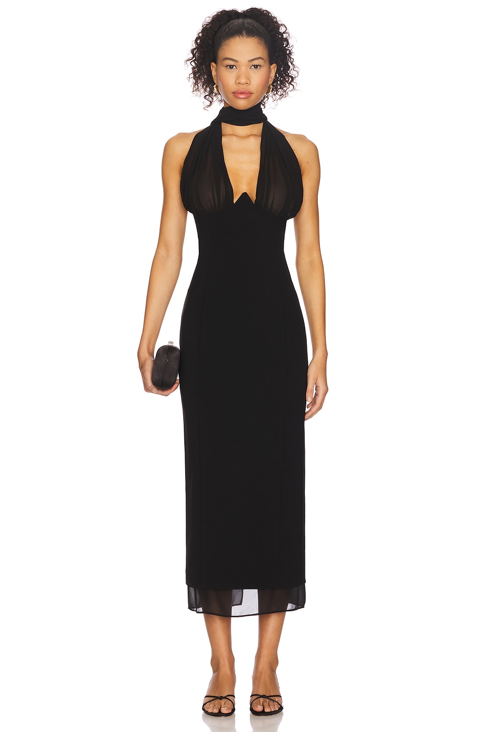 Camila Coelho Luzina Midi Dress in Black