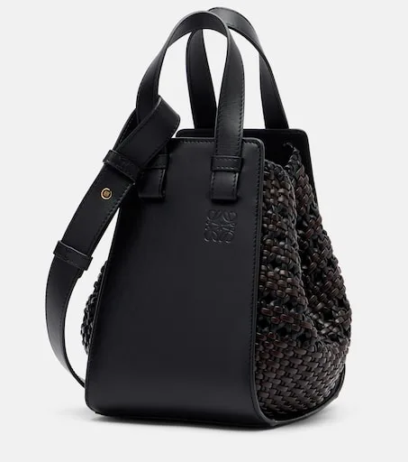 Hammock Small woven leather top-handle bag