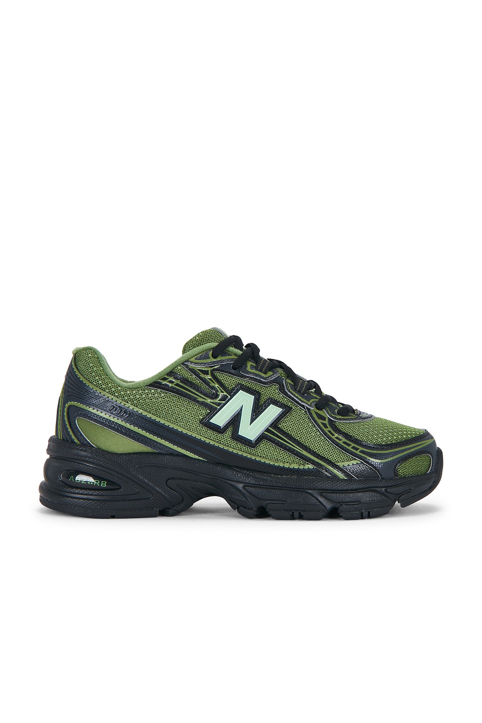 New Balance 740 Sneaker in Utility Green & Black