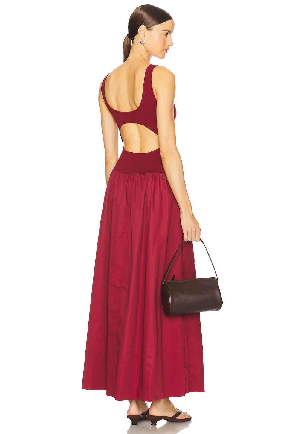 St. Agni Bateau Cut Out Dress in Berry