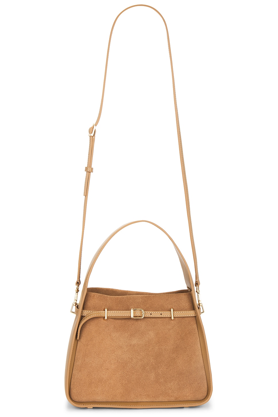 SIMKHAI Small Cleo Bucket Bag in Camel