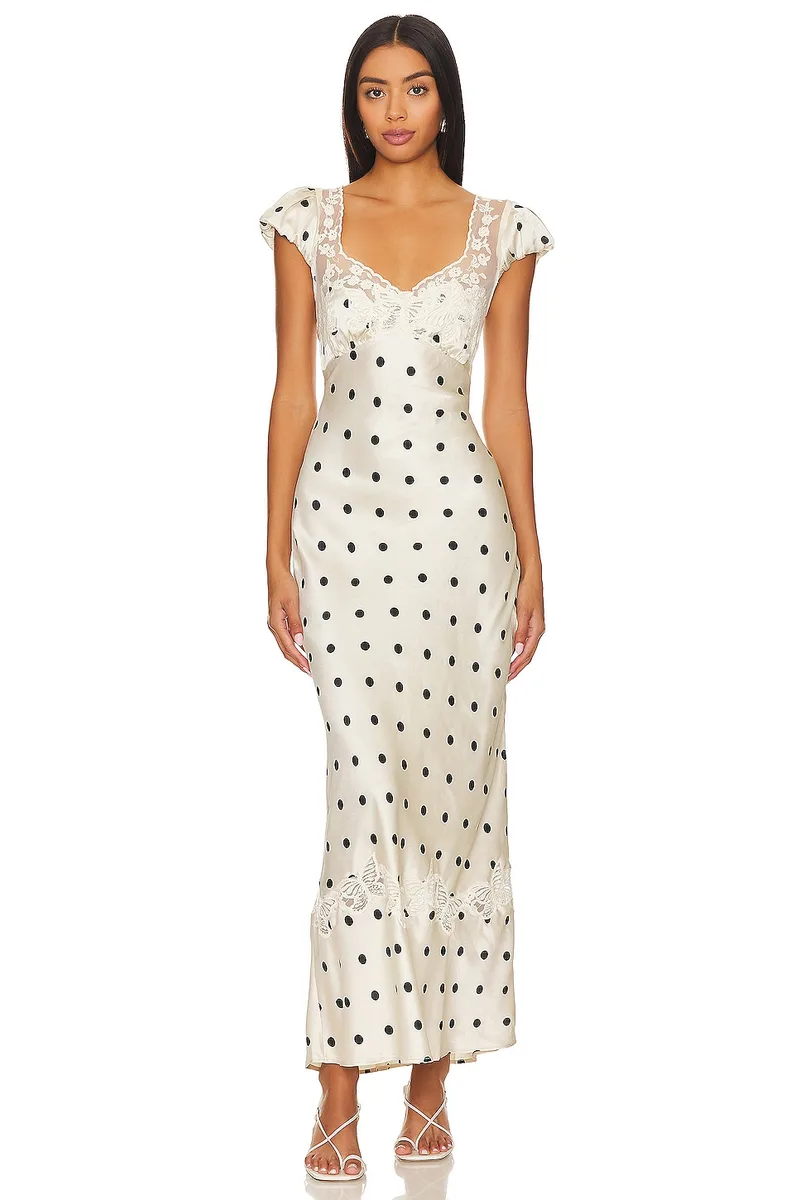 Free People Butterfly Babe Midi Dress in Tea Combo