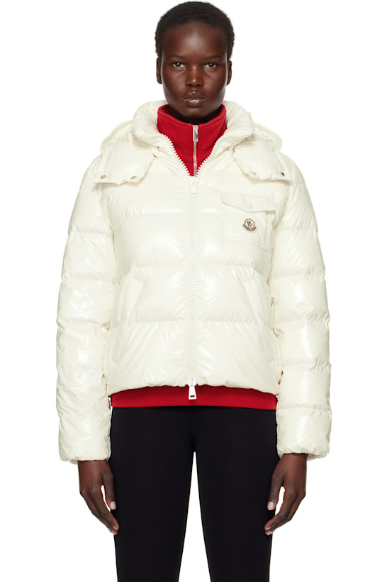 White Andro Hooded Short Down Jacket