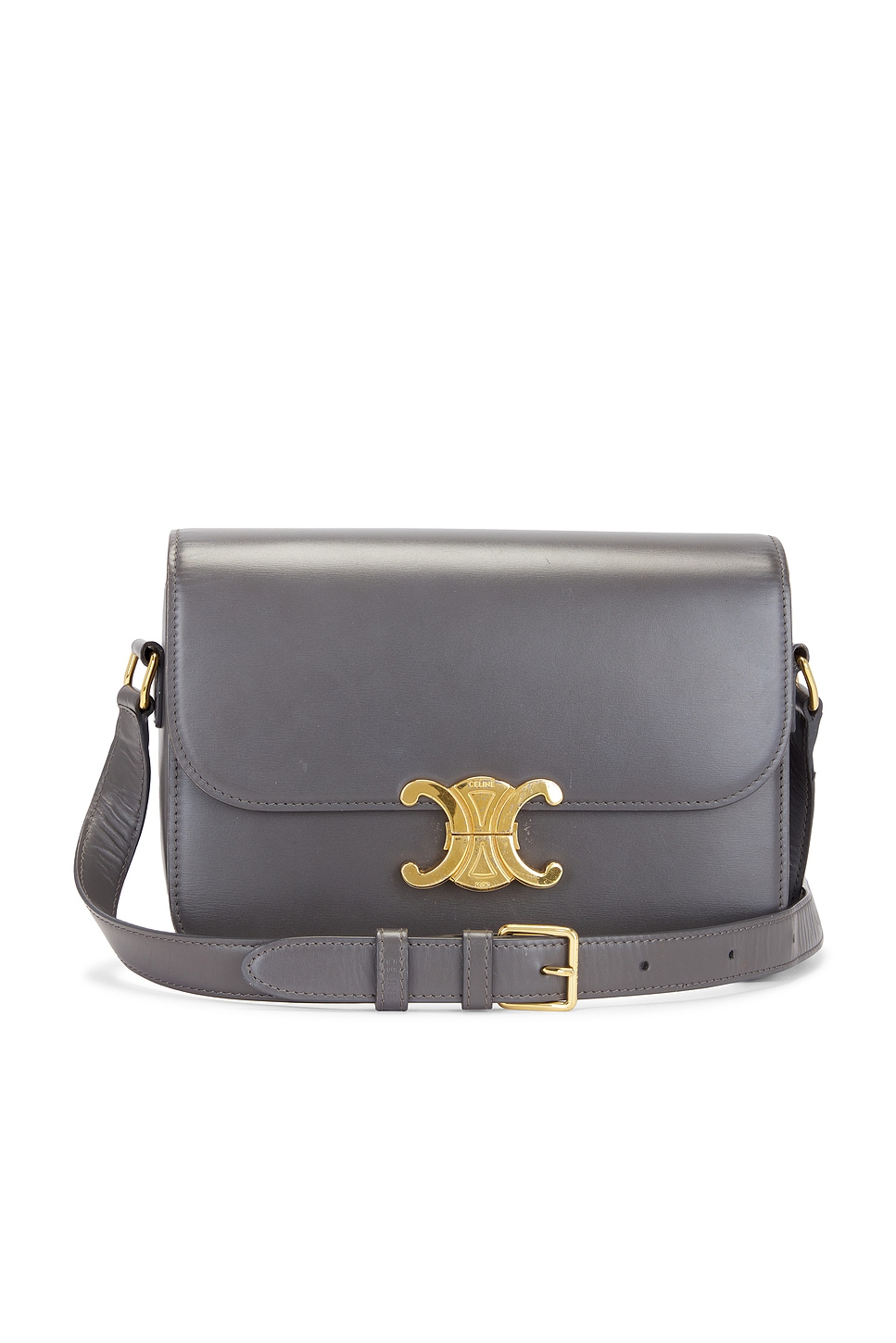 FWRD Renew Celine Triomphe Shoulder Bag in Grey