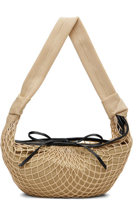 Beige Fortune Croissant Filt Bag