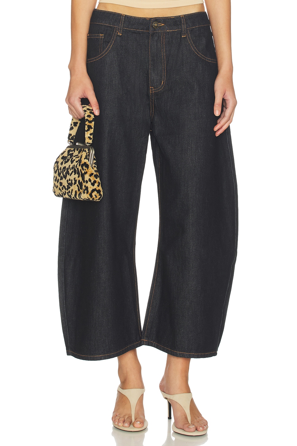LIONESS Horseshoe Cropped Jeans in Indigo
