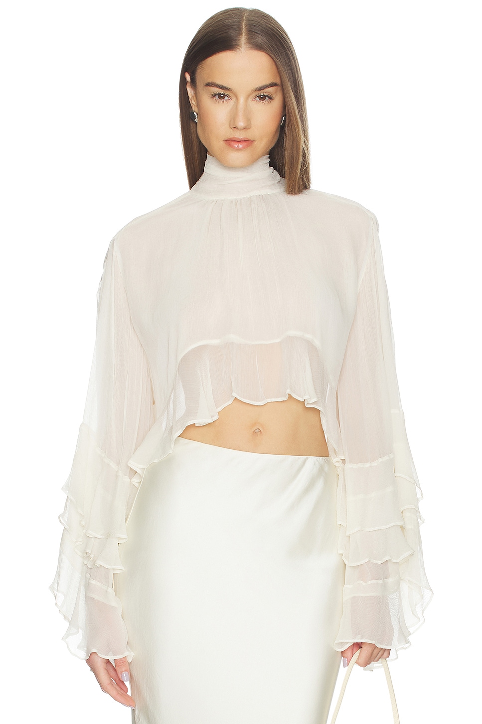LOBA Zoe Ruffle Blouse in Ivory